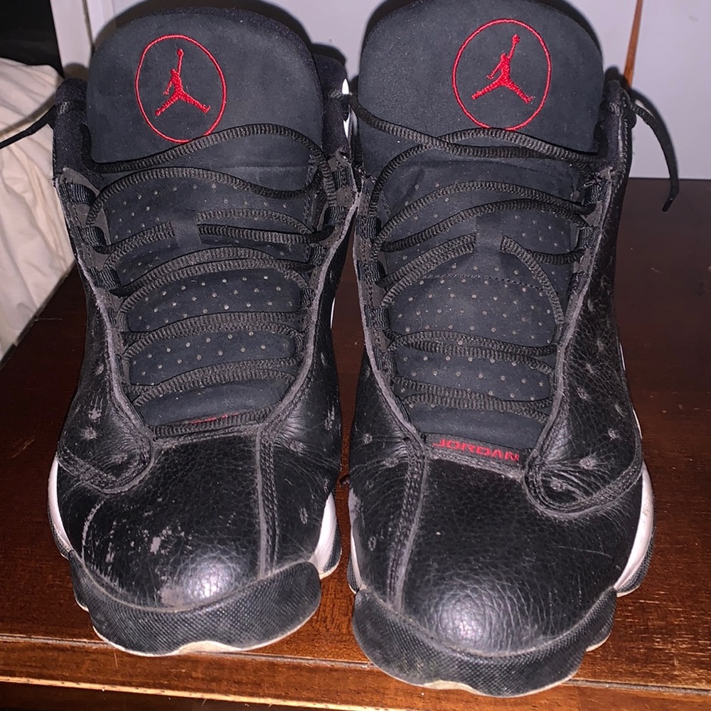 Black cat jordan 13s